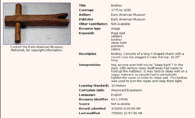 Bedkey, example image from the Early American Museum.