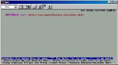 Fig. 3: Initial homepage using the text-based Lynx browser