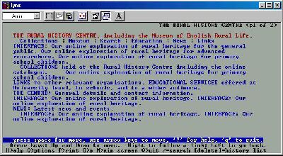 Improved homepage using the text-based Lynx browser