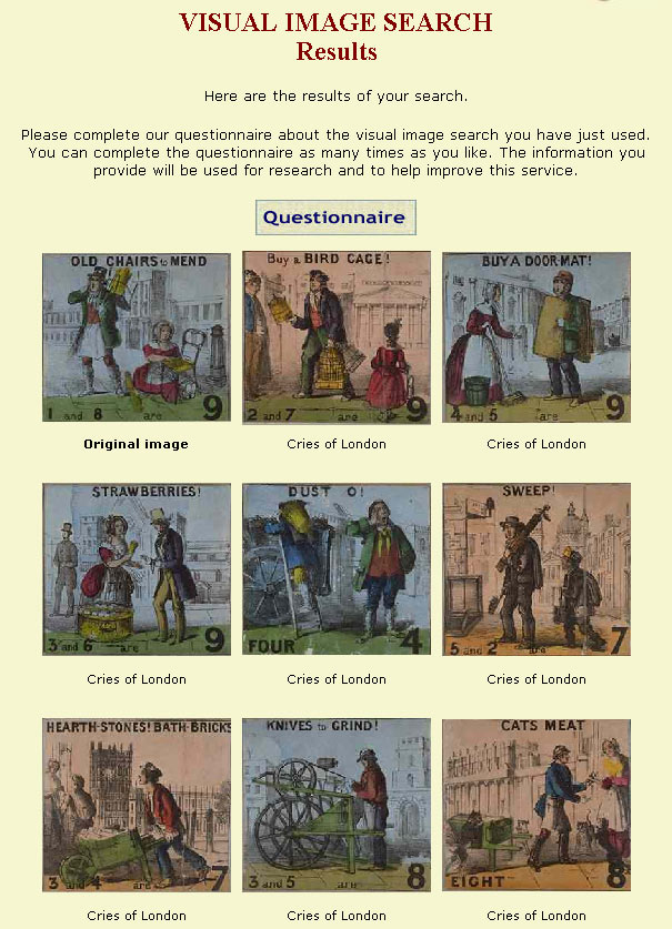 Figure 4. &nbsp;Results of the search are displayed using a gallery format similar to the tradition Collage gallery.
