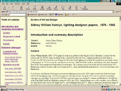 ncoded Archival Description record for an archive group