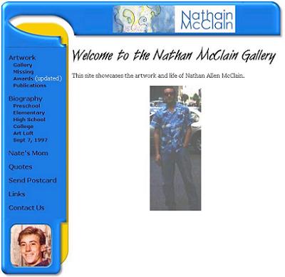 Screen Shot: The Homepage of the Nathan McClain Gallery