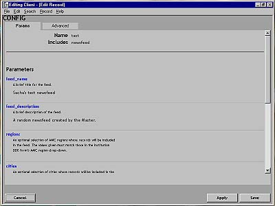 Screen Shot: config record initialized