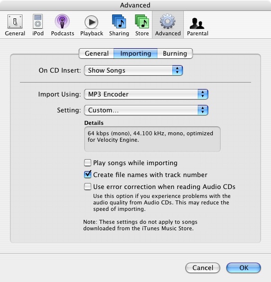 Fig 13: Adjusting preferences in iTunes