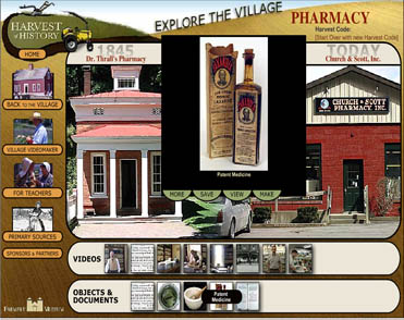 Fig 4: Patent medicine from Dr. Thrall&rsquo;s Pharmacy in &ldquo;Explore the Village.&rdquo; http://www.harvestofhistory.org/explore.html