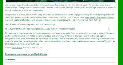 Fig 6: An example of a daily resource link from a Botany Photo of the Day entry 