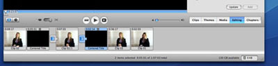 Fig 19: the transitions icon sitting in between the two clips