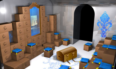 Fig 8 : Design for the reception room in the basement of the Archive of the province Drenthe.