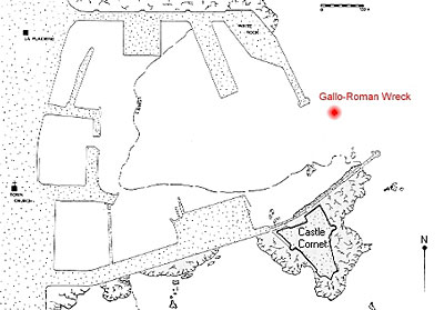 Plan of St Peter Port Harbour and the wreck site