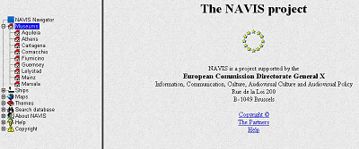 Partial screenshot of the NAVIS 1 development web site